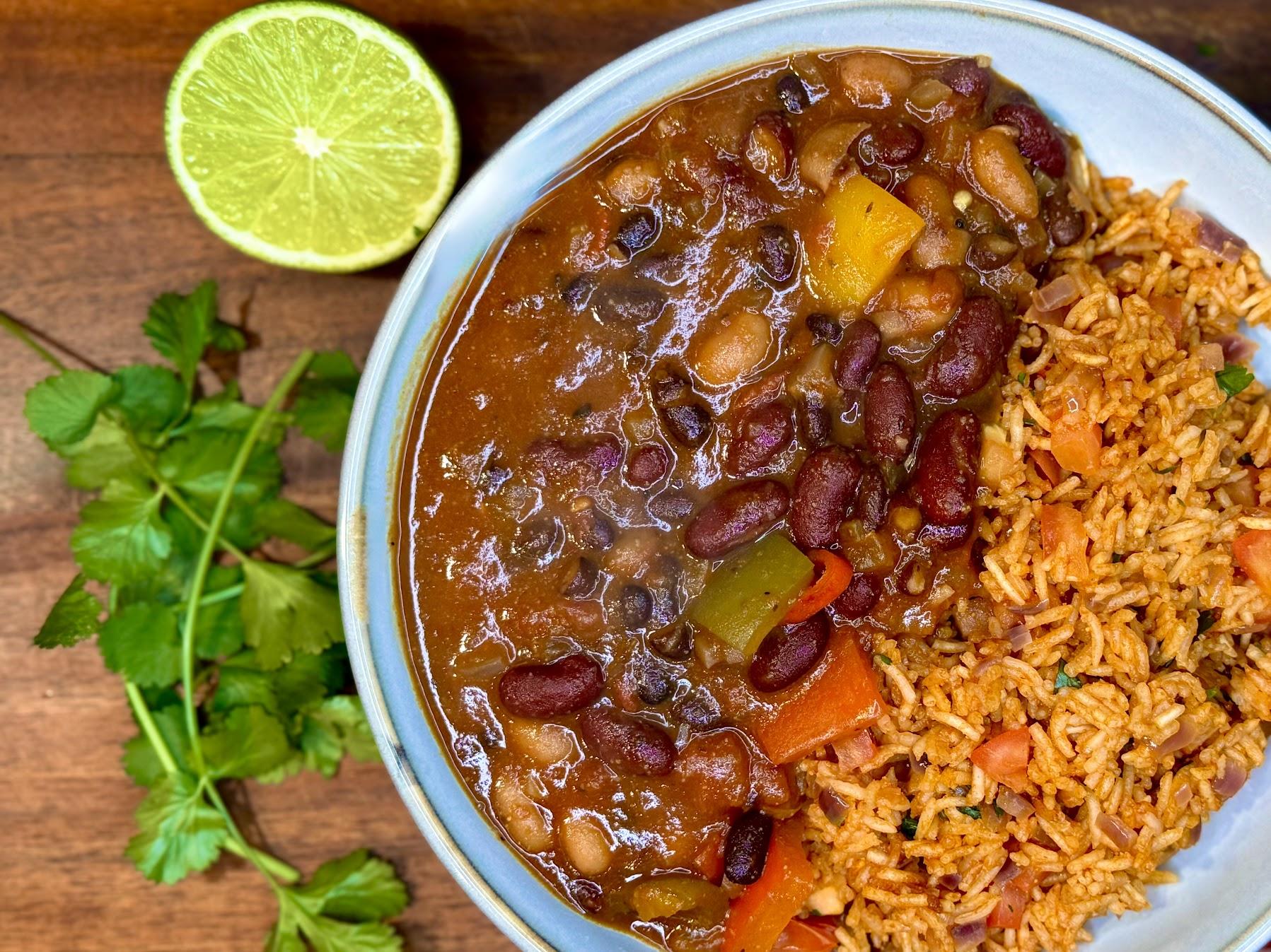 Veggie Three Bean Chilli, Easy & Delicious!