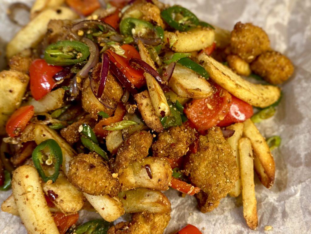 Homemade spice bag on greaseproof paper