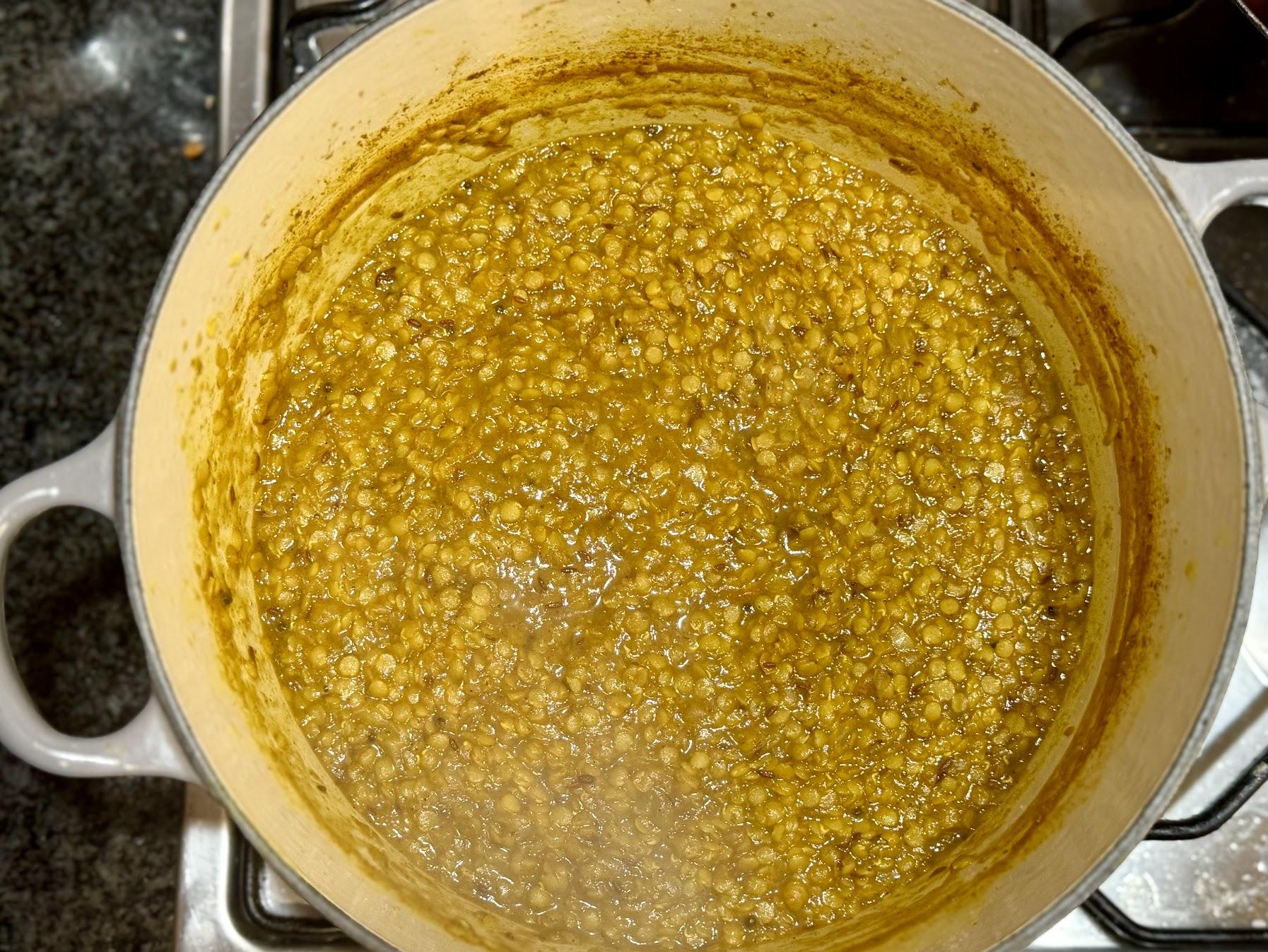 Pot of tarka daal.