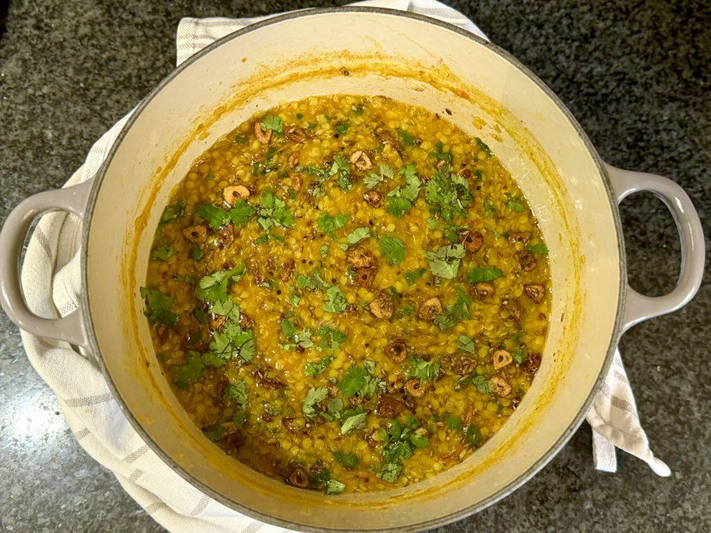 Pot of tarka daal.
