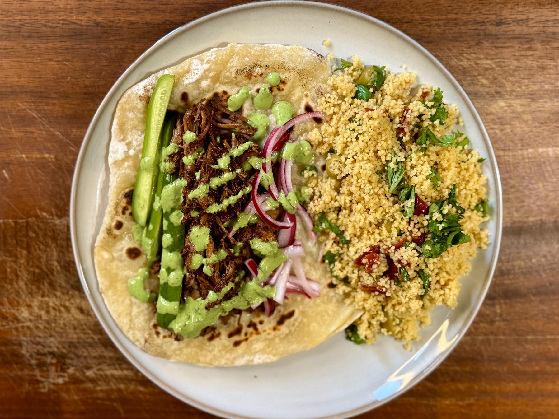 Shawarma Lamb Flatbreads with A Herb Sauce